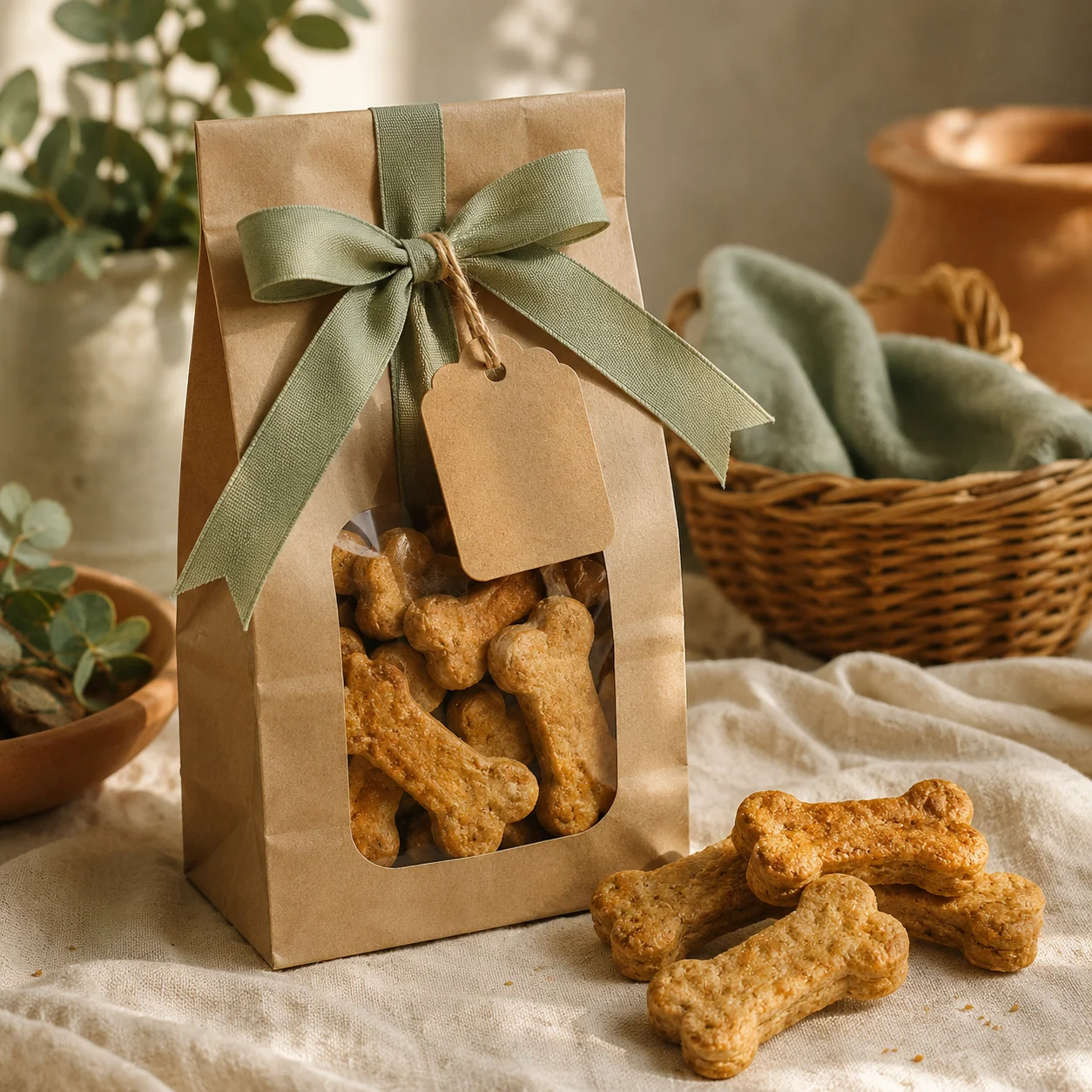Bag of homemade dog biscuits